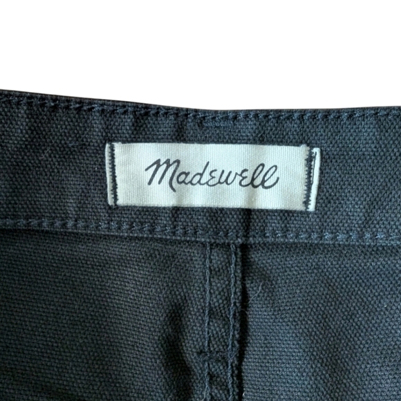Madewell Emmett Pant Wide-Leg Crop Stretch Cotton Black Canvas Women’s Size 31P - Picture 6 of 11